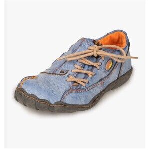 TMA EYES Five Finger Side Lace-Up Distressed Leather Shoes, Size 7.5